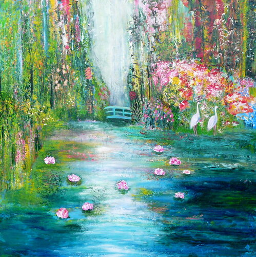 Die Brücke- inspiriert von Claude Monet von Blanka Mandel, Malerei kaufen auf Singulart