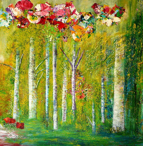 Zauberwald (19) di Blanka Mandel, Pittura in vendita su Singulart