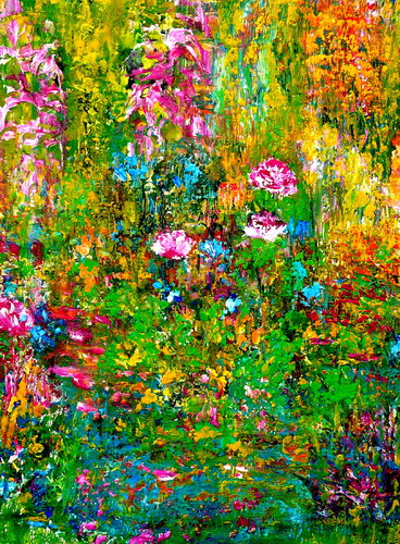 Der Garten- inspiriert von Monet van Blanka Mandel, Schilderij te koop op Singulart