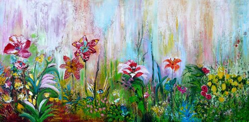 Tropical Rain van Blanka Mandel, Schilderij te koop op Singulart