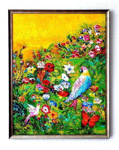 Paradiesgarten (1)  gerahmt  3D-Bild von Blanka Mandel, Malerei kaufen auf Singulart