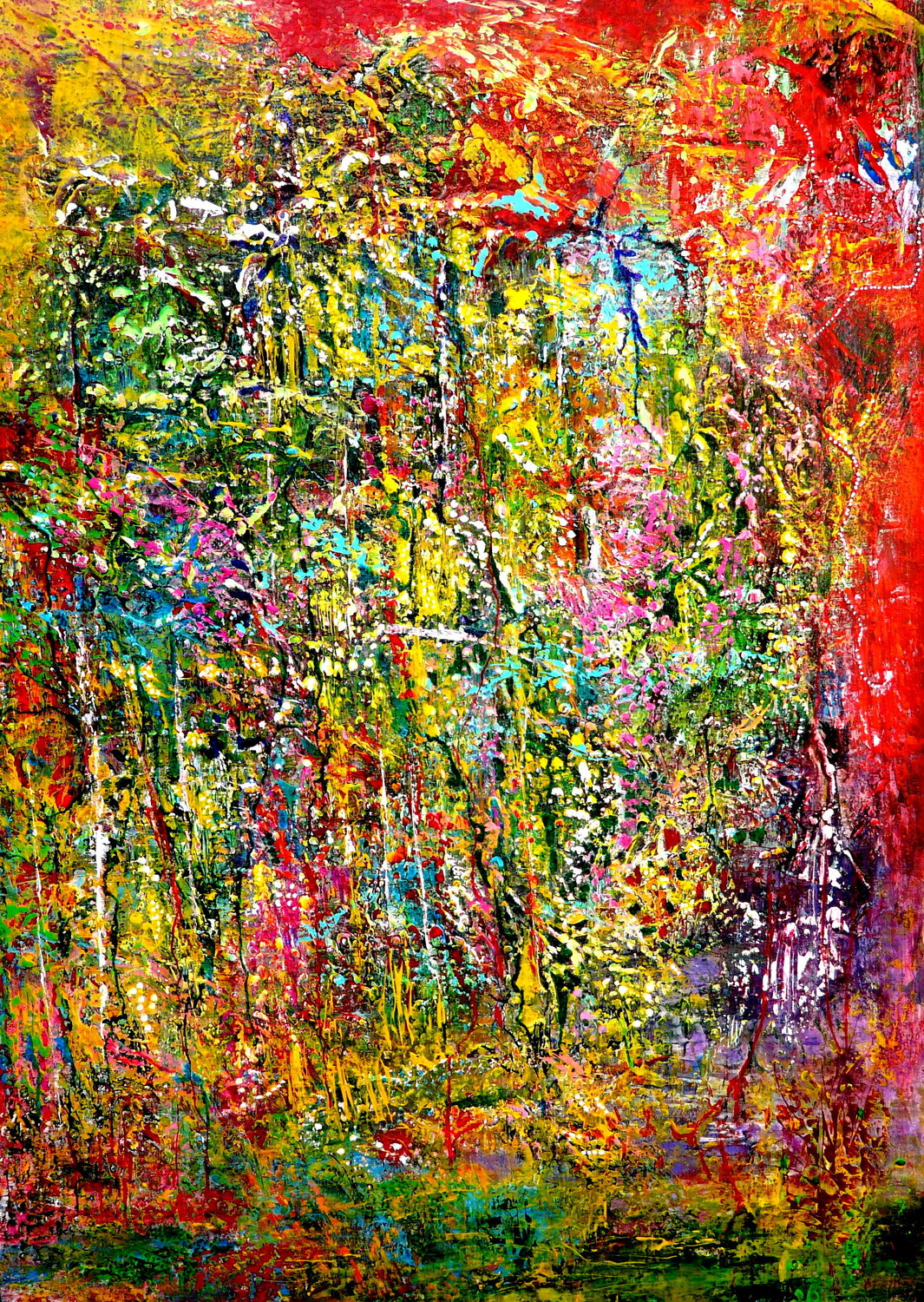 Dschungel des Lebens-  inspiriert von Gerhard Richter Blanka Mandel Originalgemälde zu verkaufen