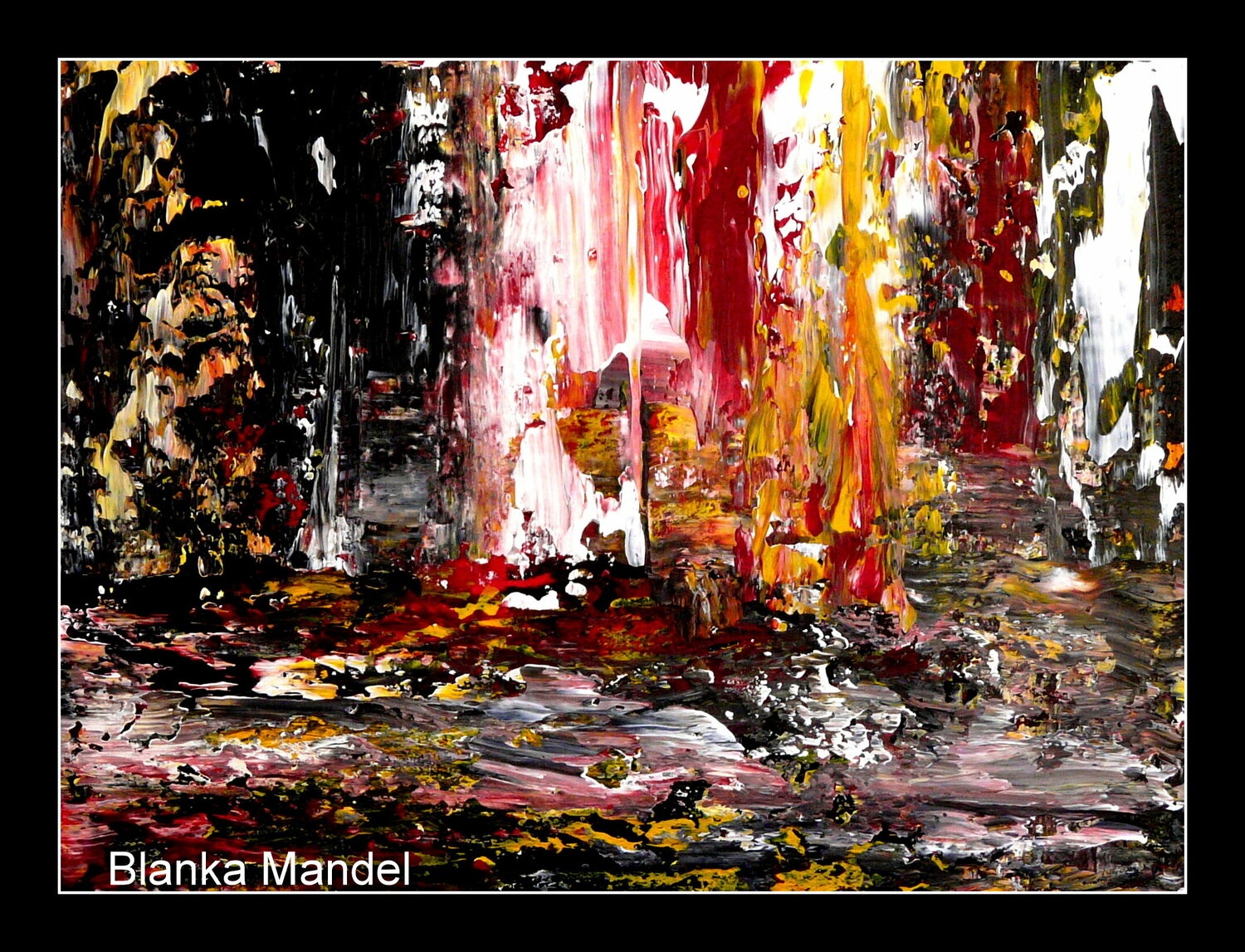 Energiefluss- inspiriert von Gerhard Richter Blanka Mandel Originalgemälde zu verkaufen