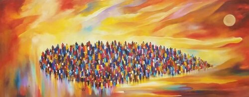 The Congregation van PAUL AKIIKI, Schilderij te koop op Singulart
