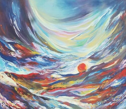The Red Ball van PAUL AKIIKI, Schilderij te koop op Singulart