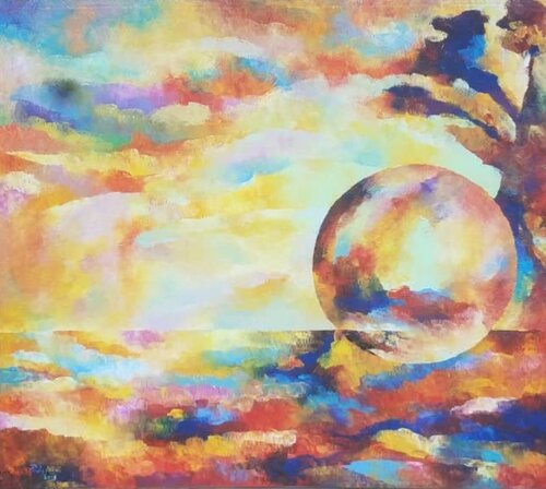 The Golden Sun 3 van PAUL AKIIKI, Schilderij te koop op Singulart