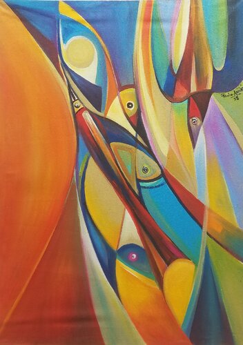 Romantic Birds van PAUL AKIIKI, Schilderij te koop op Singulart