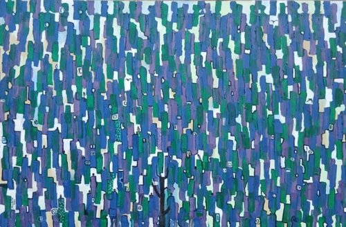 Bird Viewers In The Forest van PAUL AKIIKI, Schilderij te koop op Singulart