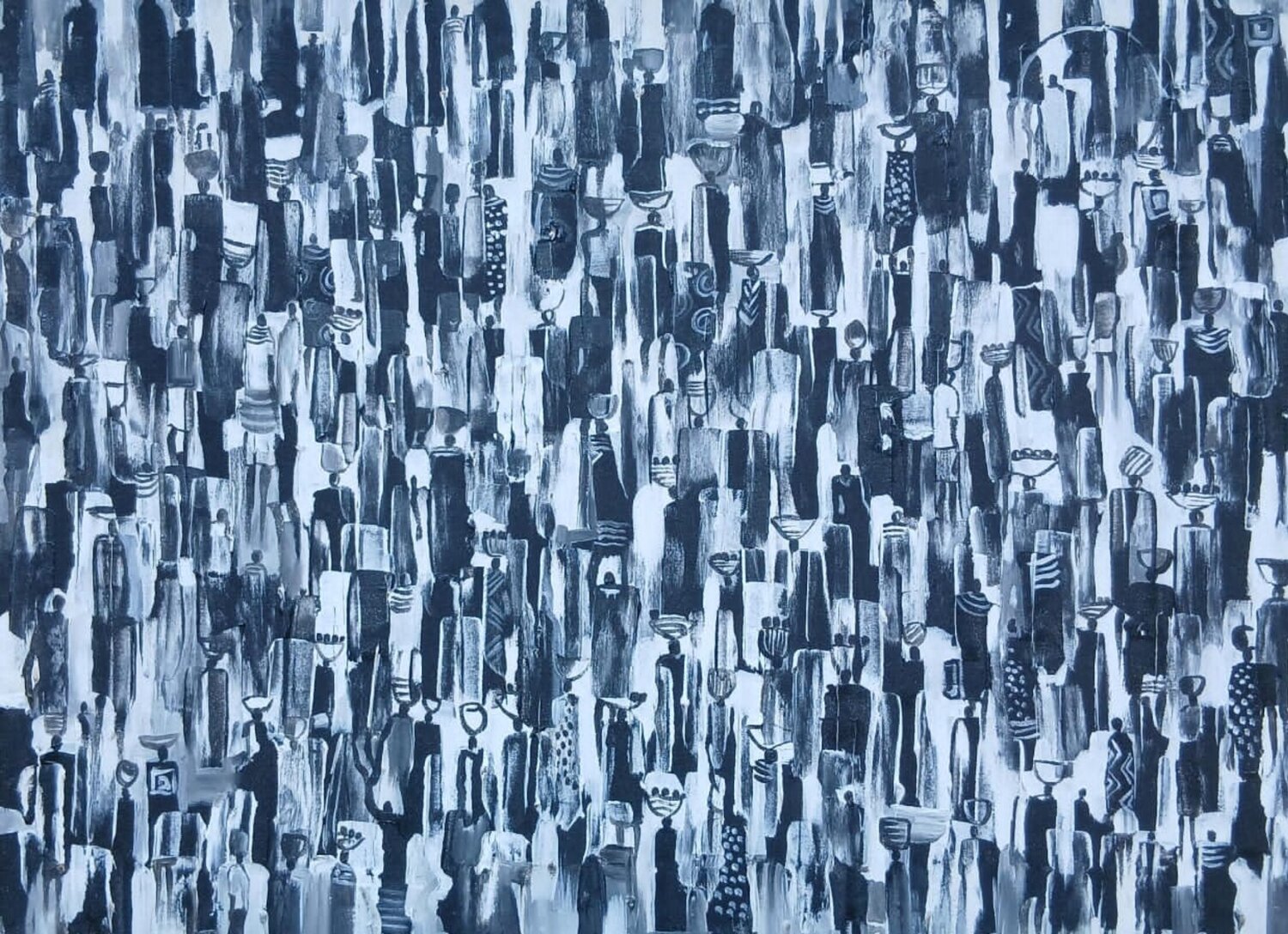 A walk downtown PAUL AKIIKI Original painting for sale