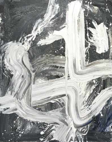 Movement In Grey #1 von Krisztina Horvath, Malerei kaufen auf Singulart