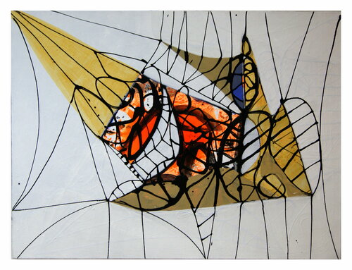 Großer Schmetterling I van Mathias Wunderlich, Schilderij te koop op Singulart