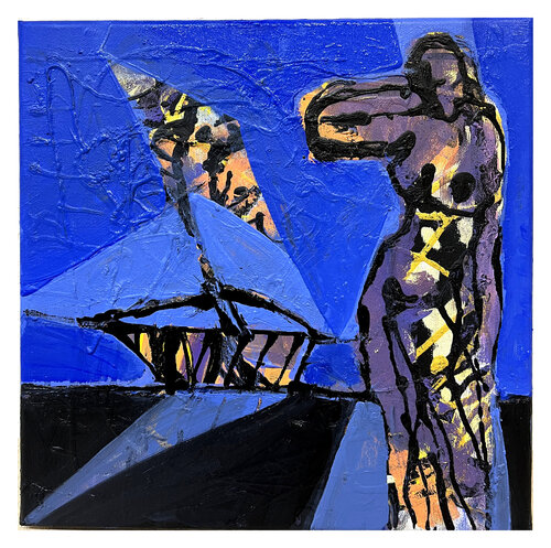 Akt mit Schiff van Mathias Wunderlich, Schilderij te koop op Singulart