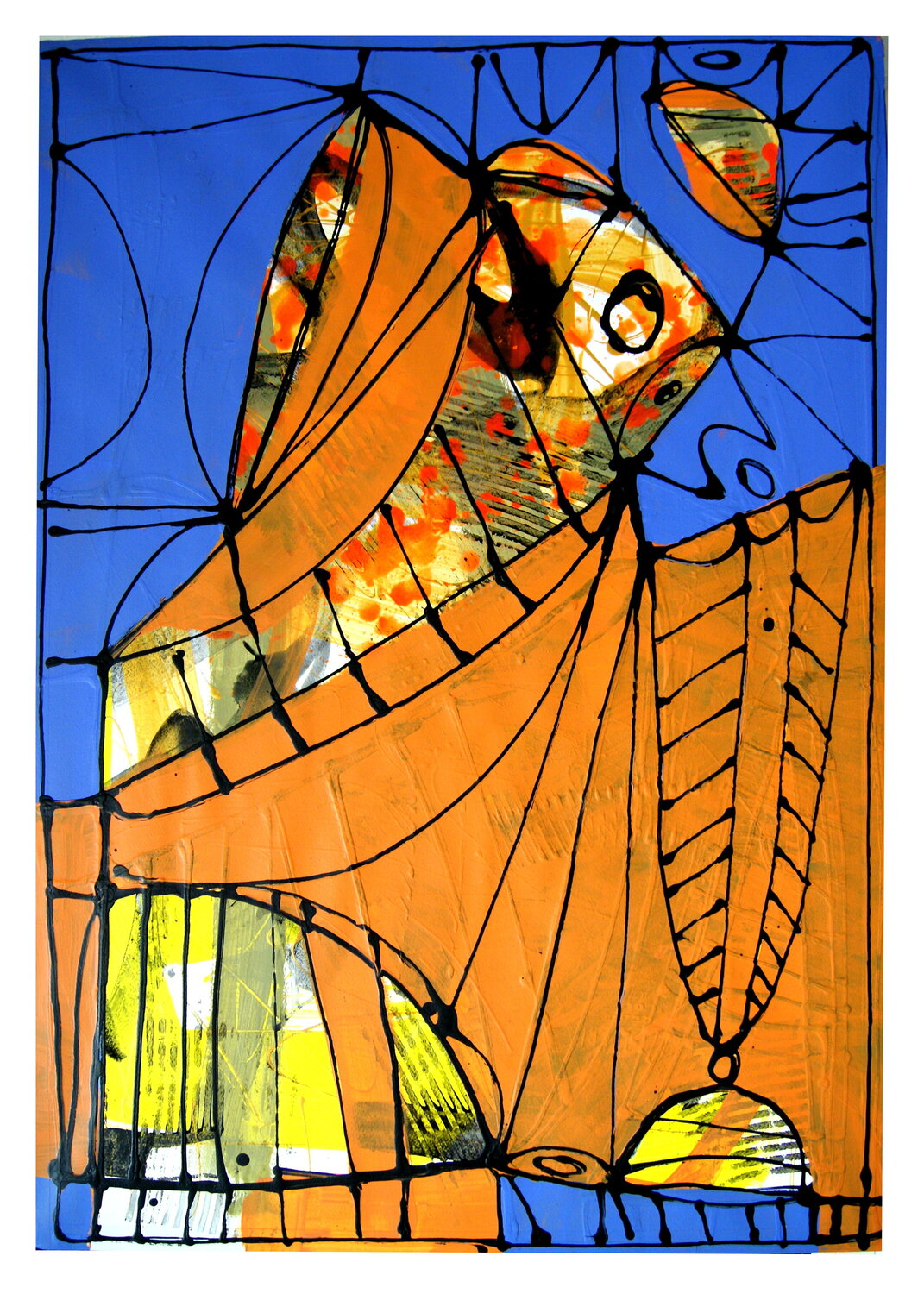 Orangefarbene Figur Mathias Wunderlich