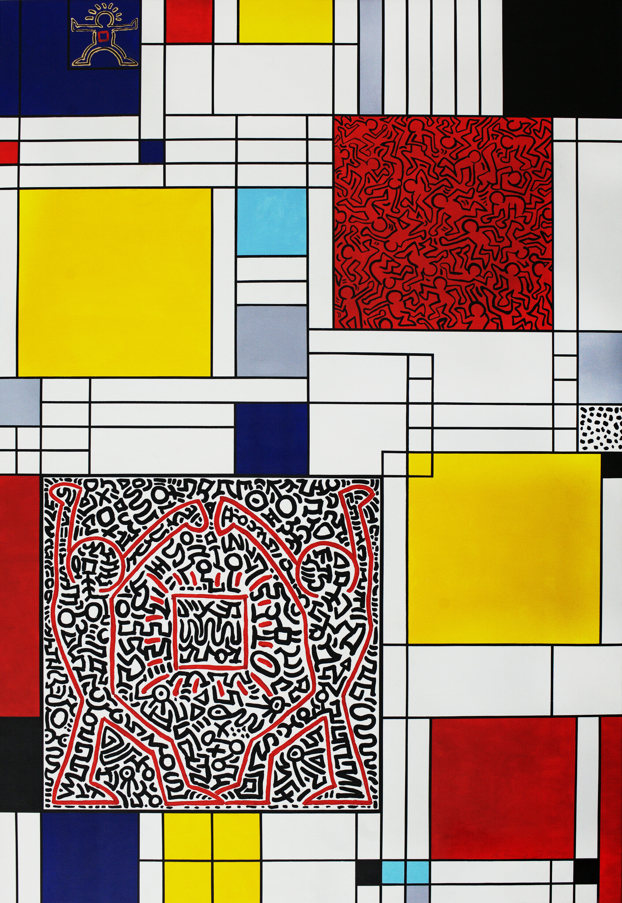 Inspirado en Mondrian: Composición con rojo, azul y amarillo reinventados
