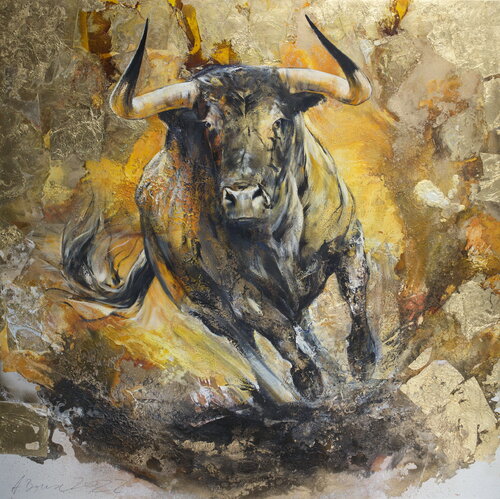 Charging Bull van Arno Bruse, Schilderij te koop op Singulart