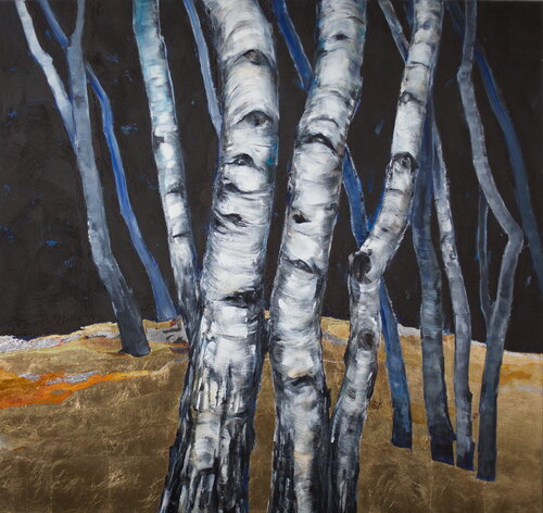 Secluded Birch Grove di Arno Bruse, Pittura in vendita su Singulart