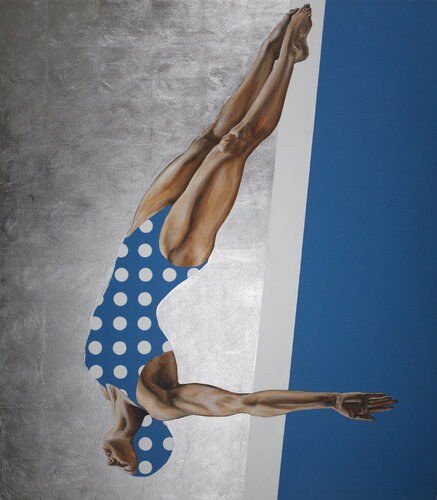 High Dive in Royal Blue di Arno Bruse, Pittura in vendita su Singulart