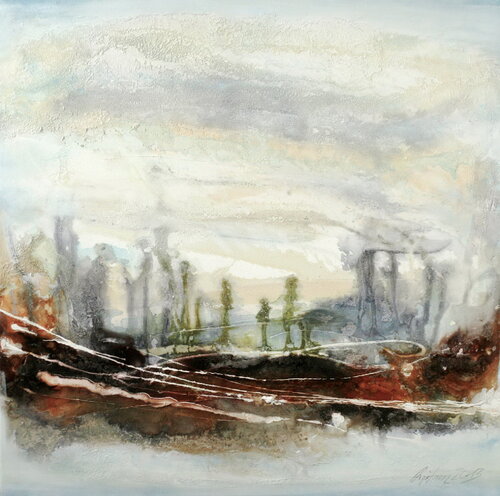 "Panta Rhei" - Imaginary Landscape par Arno Bruse, Peinture en vente sur Singulart