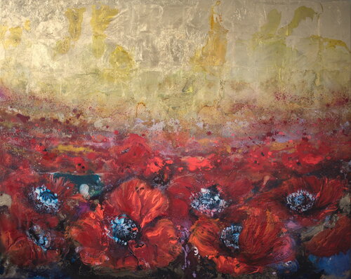 Endless Fields Of Poppies di Arno Bruse, Pittura in vendita su Singulart