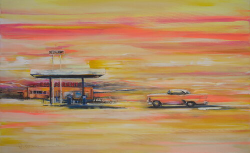 Another Roadside Attraction di Arno Bruse, Pittura in vendita su Singulart