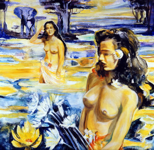 Hommage à Gaugin van Arno Bruse, Schilderij te koop op Singulart