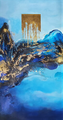 Goldregen auf Laspis di Arno Bruse, Pittura in vendita su Singulart
