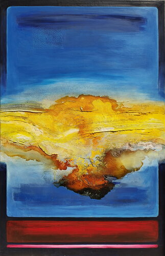 'Gelb auf Blau' -  Eine Kontemplation über das Werk von Mark Rothko von Arno Bruse, Malerei kaufen auf Singulart