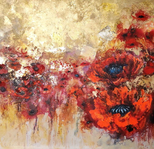 Scenic View With Poppies von Arno Bruse, Malerei kaufen auf Singulart
