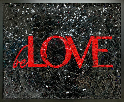 beLOVE (full sequins) black and red van Gianna DiBartolomeo, Andere media te koop op Singulart