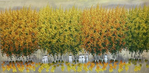 The season of changing leaves No.2 van Trong Thuong Tran, Schilderij te koop op Singulart