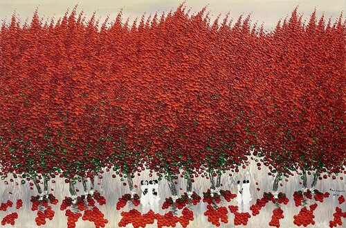 Autumn passes the elm tree di Trong Thuong Tran, Pittura in vendita su Singulart