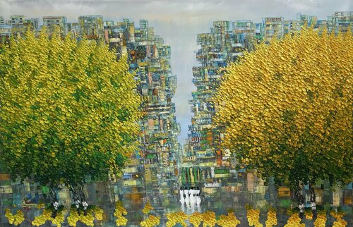 After the autumn rain di Trong Thuong Tran, Pittura in vendita su Singulart
