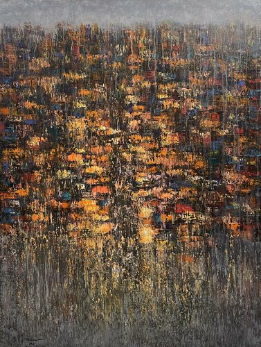City night rain von Trong Thuong Tran, Malerei kaufen auf Singulart