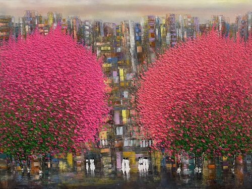 After the spring rain No.3 di Trong Thuong Tran, Pittura in vendita su Singulart