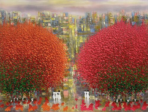 Seasonal song No.3 di Trong Thuong Tran, Pittura in vendita su Singulart