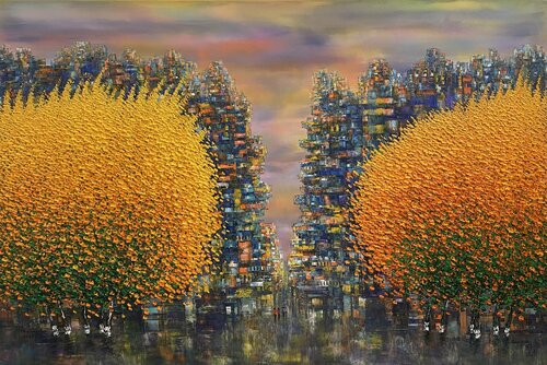 Sunset over the street Trong Thuong Tran