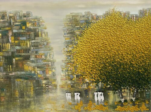 After the autumn rain No.2 di Trong Thuong Tran, Pittura in vendita su Singulart