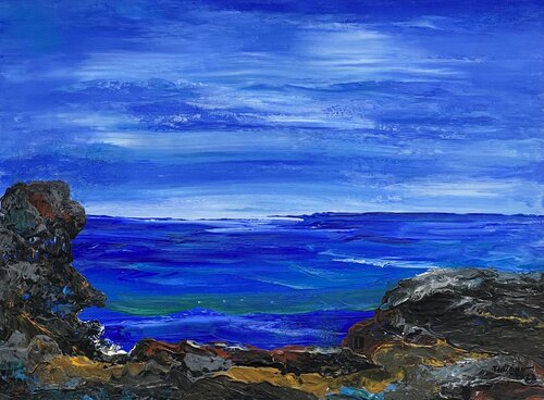 Sunrise returned for the beach van Trong Thuong Tran, Schilderij te koop op Singulart