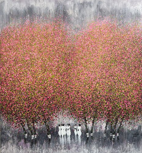 Cherry blossoms in the morning mist Trong Thuong Tran