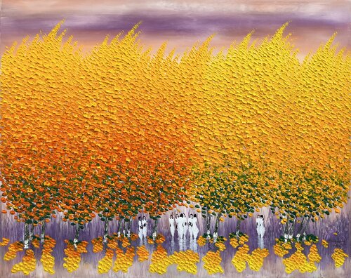 Autumn - The leaf changes season van Trong Thuong Tran, Schilderij te koop op Singulart
