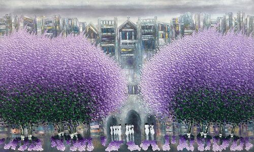 Early winter on church street von Trong Thuong Tran, Malerei kaufen auf Singulart