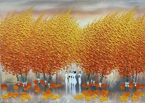 Autumn breeze van Trong Thuong Tran, Schilderij te koop op Singulart