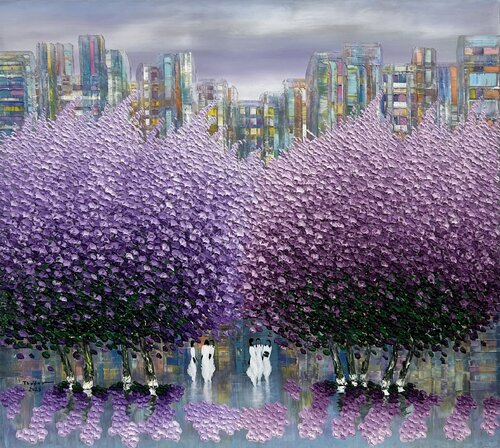 Street in the summer von Trong Thuong Tran, Malerei kaufen auf Singulart