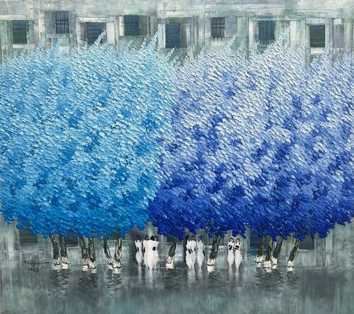 Blue day in the school yard Trong Thuong Tran