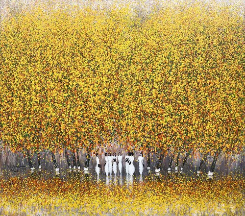 Autumn leaves change by Trong Thuong Tran, Painting for Sale on Singulart