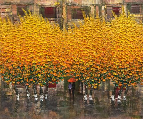 Autumn on the old street Trong Thuong Tran