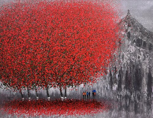 Winter next to the old church van Trong Thuong Tran, Schilderij te koop op Singulart
