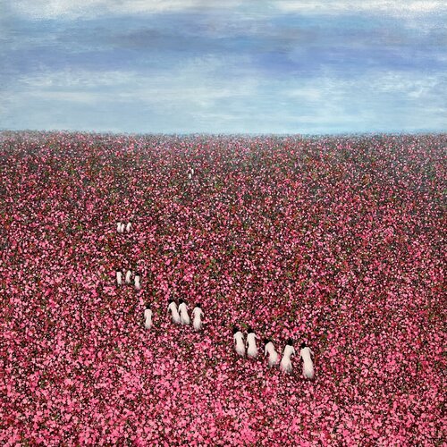 Valley of flowers in spring van Trong Thuong Tran, Schilderij te koop op Singulart