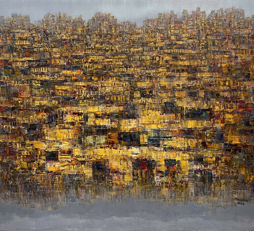 Memories of a city van Trong Thuong Tran, Schilderij te koop op Singulart