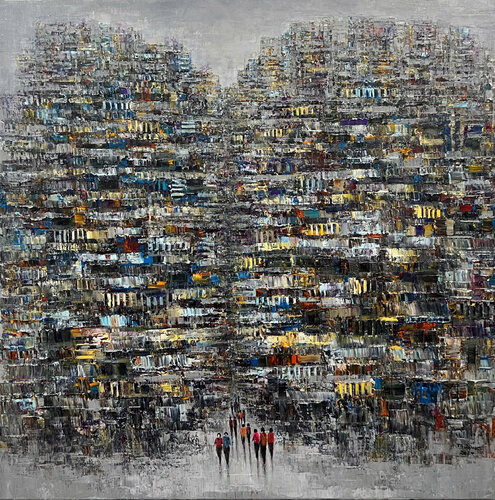 Winter day street von Trong Thuong Tran, Malerei kaufen auf Singulart